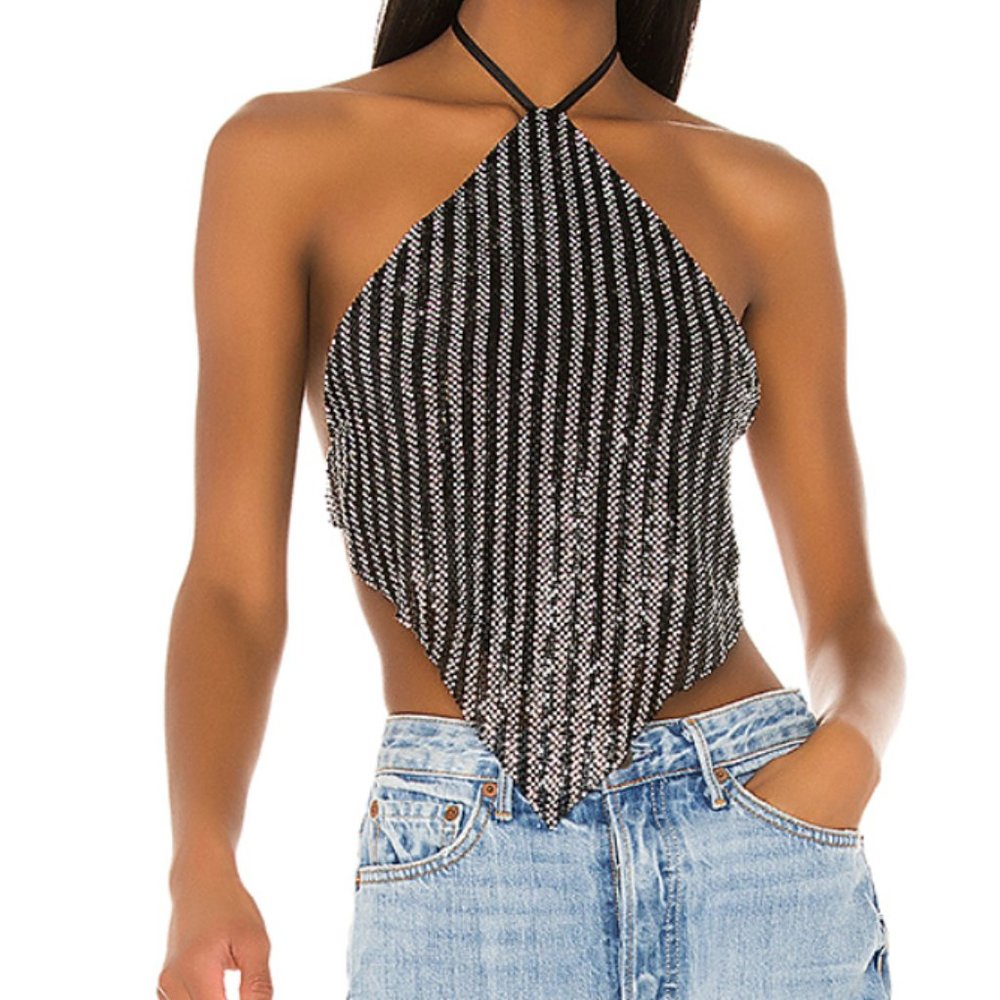 Superdown Turn Up Halter Top by REVOLVE, Small